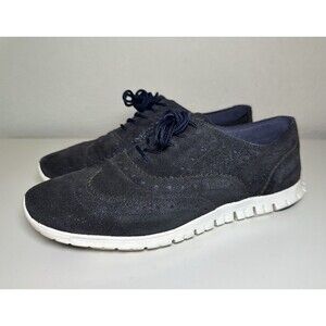 Cole Haan Zerogrand Wingtip Oxford Navy Blue Sparkly Shoes Sneakers‎ Women 8 B